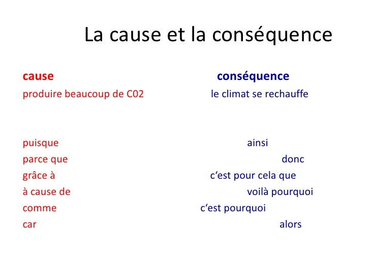 cause et consequence cause et consequence